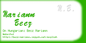 mariann becz business card